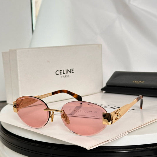 TRIOMPHE OVAL SUNGLASS CL40240l IN METAL