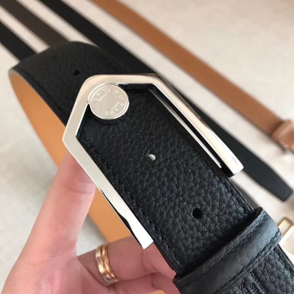 HERM Black Licol 40 MM Reversible Leather Belt
