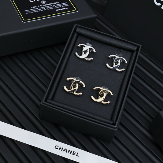 CC 25S DOUBLE C IN METAL EARRINGS