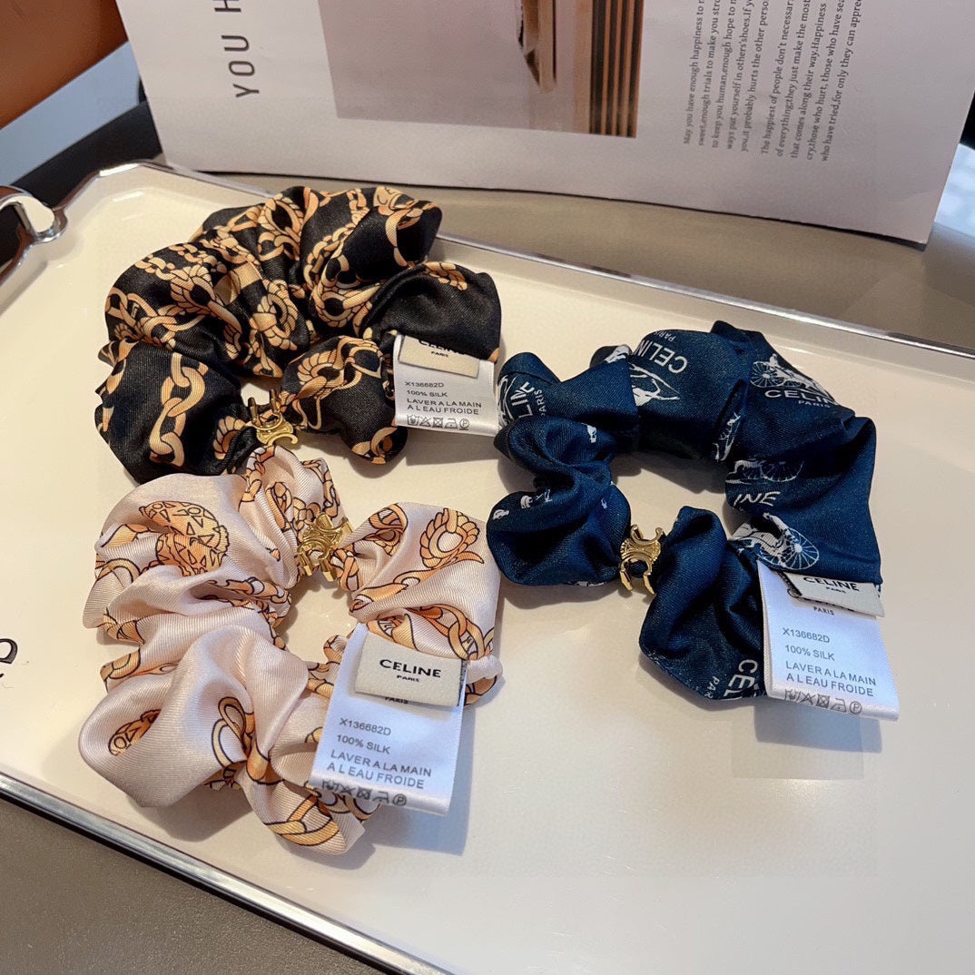 NAVY BLUE WRINKLED FABRIC SCRUNCHIE 417308