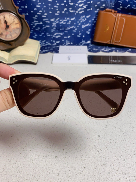 SQUARE SUNGLASS 575841 IN NUDE ACETATE