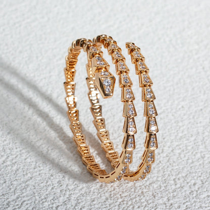 SERPENTI BRACELET PINK GOLD DIAMOND DOUBLE ROW