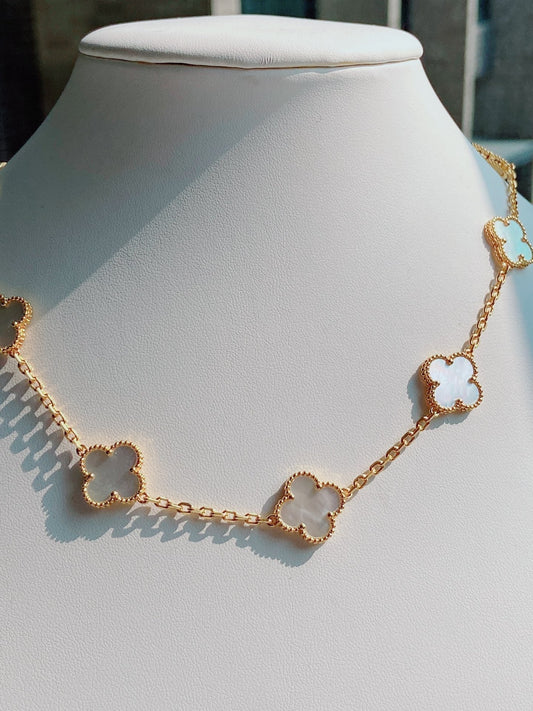 VINTAGE MOP NECKLACE 10 MOTIFS GOLD