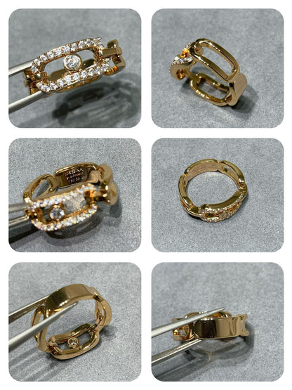 MOVE LINK DIAMOND PAVED RING