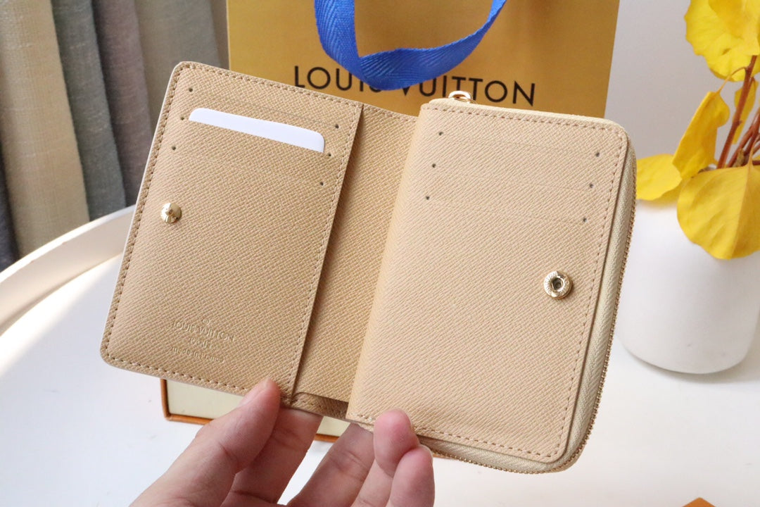 LOU WALLET 11.5 WHITE PINK MONOGRAM CANVAS
