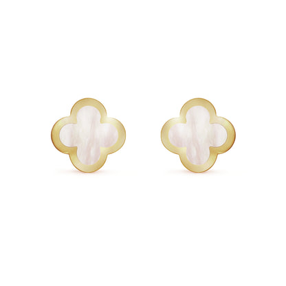 PURE CLOVER MOP PINK GOLD EARRINGS