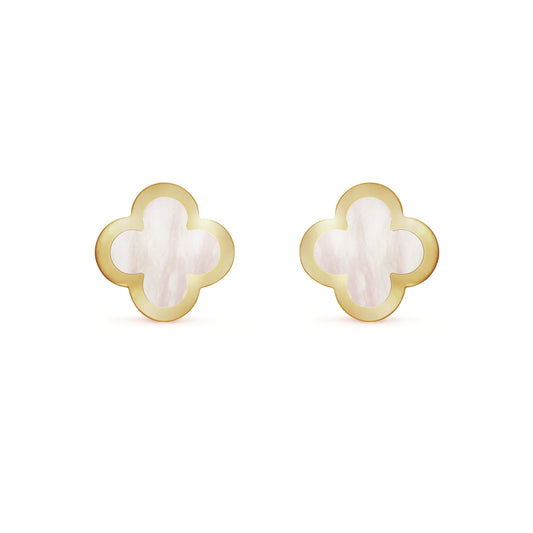 PURE CLOVER MOP PINK GOLD EARRINGS