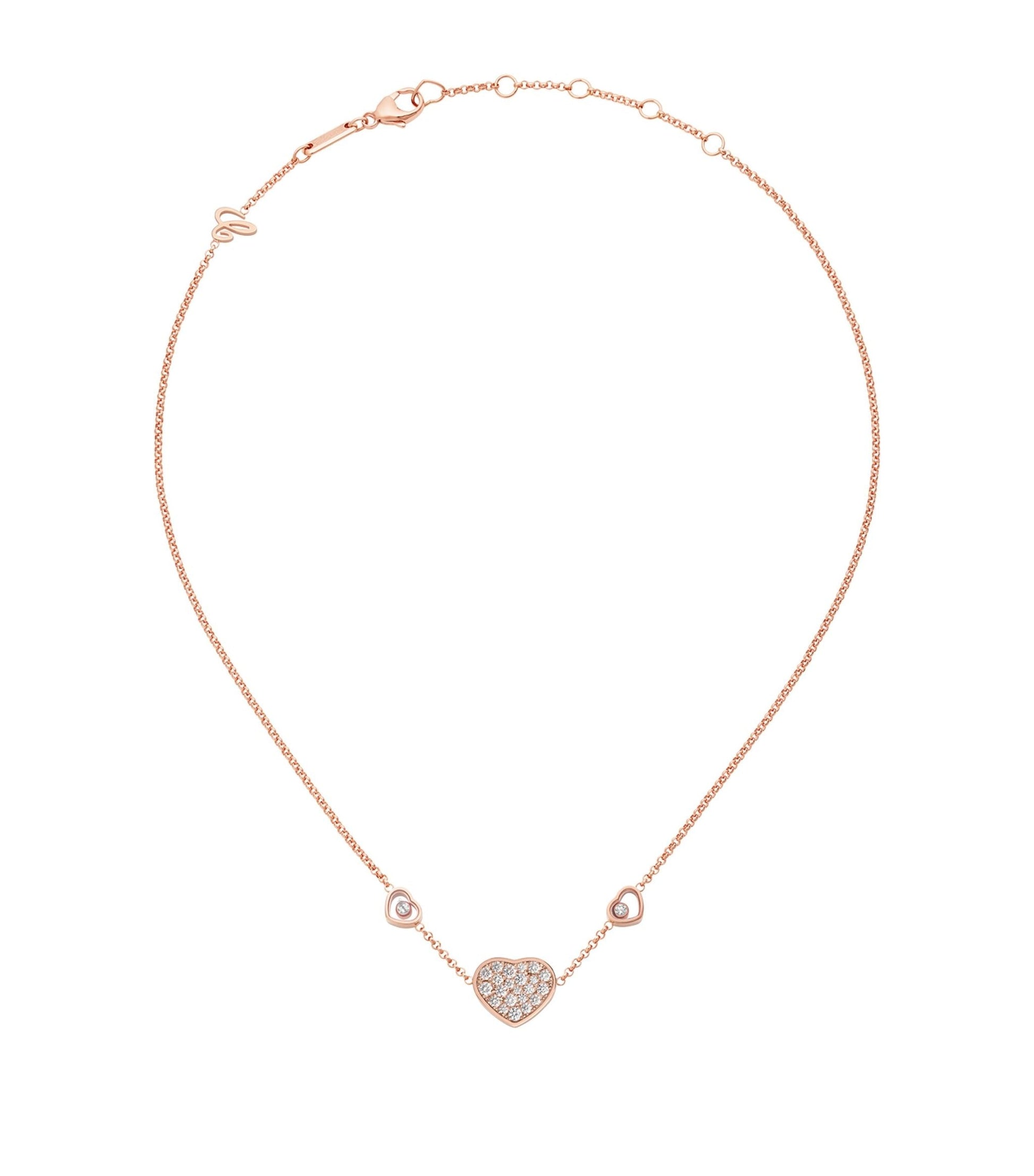HAPPY HEART NECKLACE 3 MOTIFS DIAMOND
