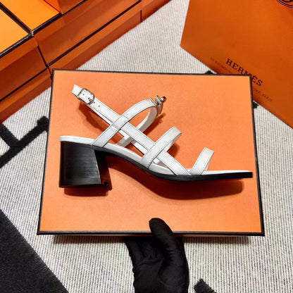 MID - SANDAL WHITE CALFSKIN