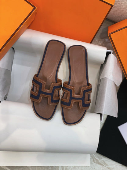 Oran Sandal Brown/Black Leather