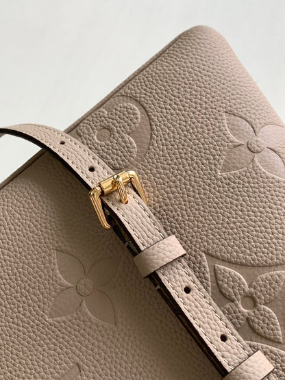 PETIT PALAIS PM MEDIUM SHOULDER BAG 29 IN BROWN EMBOSSED COWHIDE GOLD-TONE HARDWARE