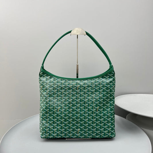 HOBO BOHÈME 34 IN GREEN GOYARDINE CANVAS AND CALFSKIN