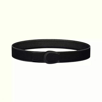 HM LUCK BELT BUCKLE & REVERSIBLE BLACK LEATHER STRAP 38MM