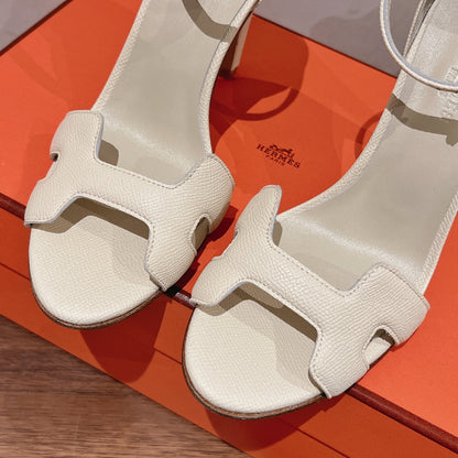 PREMIERE 115 SANDAL IN WHITE CREAM GRAINED CALFSKIN