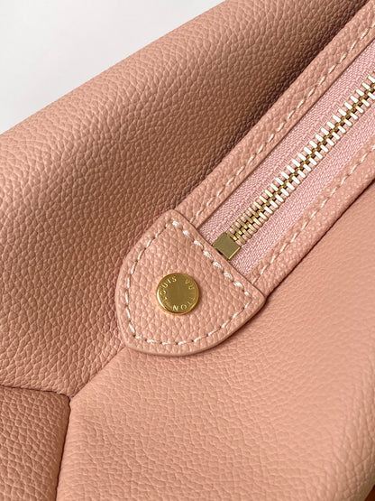 PETIT PALAIS PM LARGE SHOULDER BAG 34 IN PINK EMBOSSED COWHIDE GOLD-TONE HARDWARE