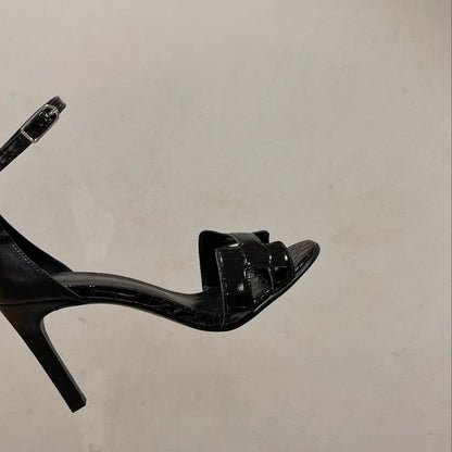 PREMIERE 105 SANDAL IN BLACK PATENT CALFSKIN