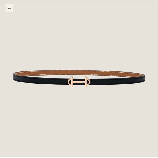 HM GAMMA BUCKLE & REVERSIBLE BRONZE BROWN AND BLACK LEATHER STRAP 13MM COPPER HARDWARE