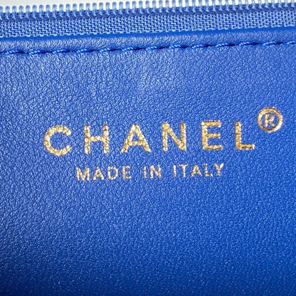 CC 26 CLUTCH WITH CHAIN BAG IN COBALT BLUE CALFSKIN