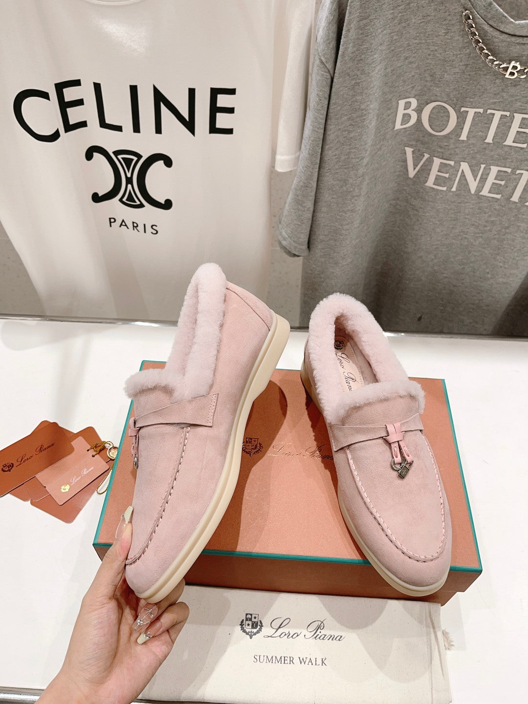 LP SUMMER CHARMS WALK LOAFERS LIGHT PINK FLEECE