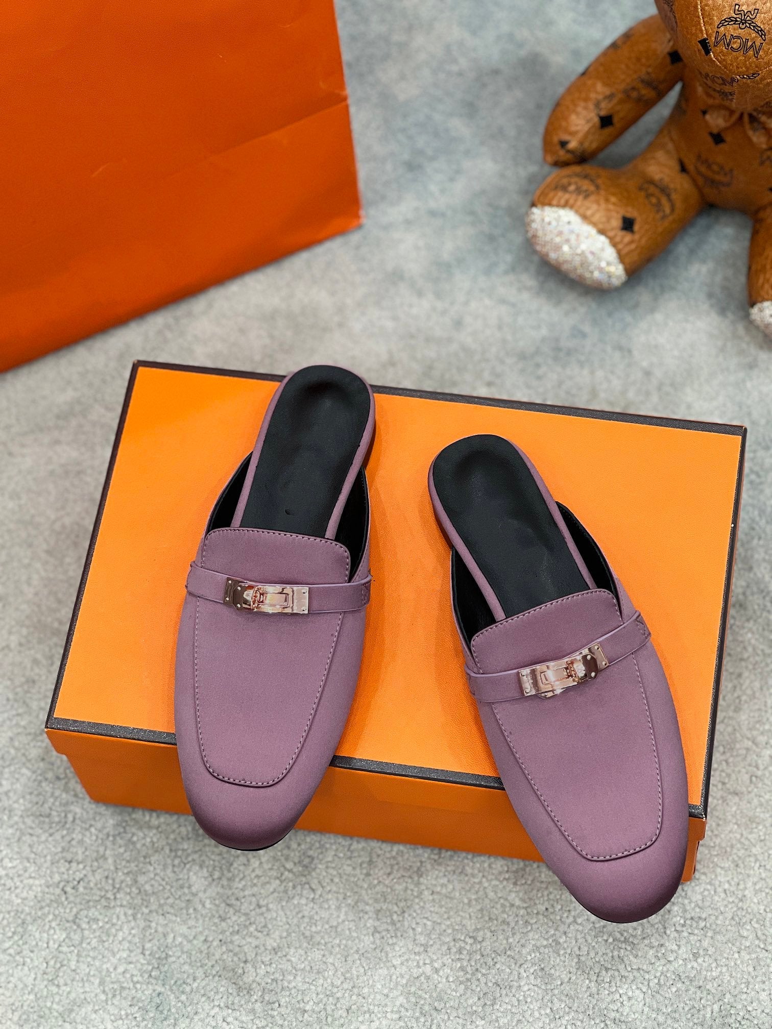 0Z Mule Purple Silk Thick Cloth/Sheepskin