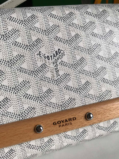 MONTE-CARLO PM CLUTCH 25 IN WHITE GOYARDINE CANVAS