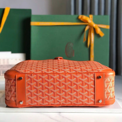 SAINT JEANNE BAG 35 IN RED ORANGE GOYARDINE CANVAS AND CALFSKIN