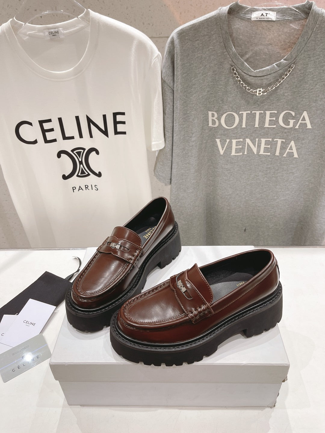 CHUNKY LOAFER IN PENNY BROWN POLISHED BULLSKIN