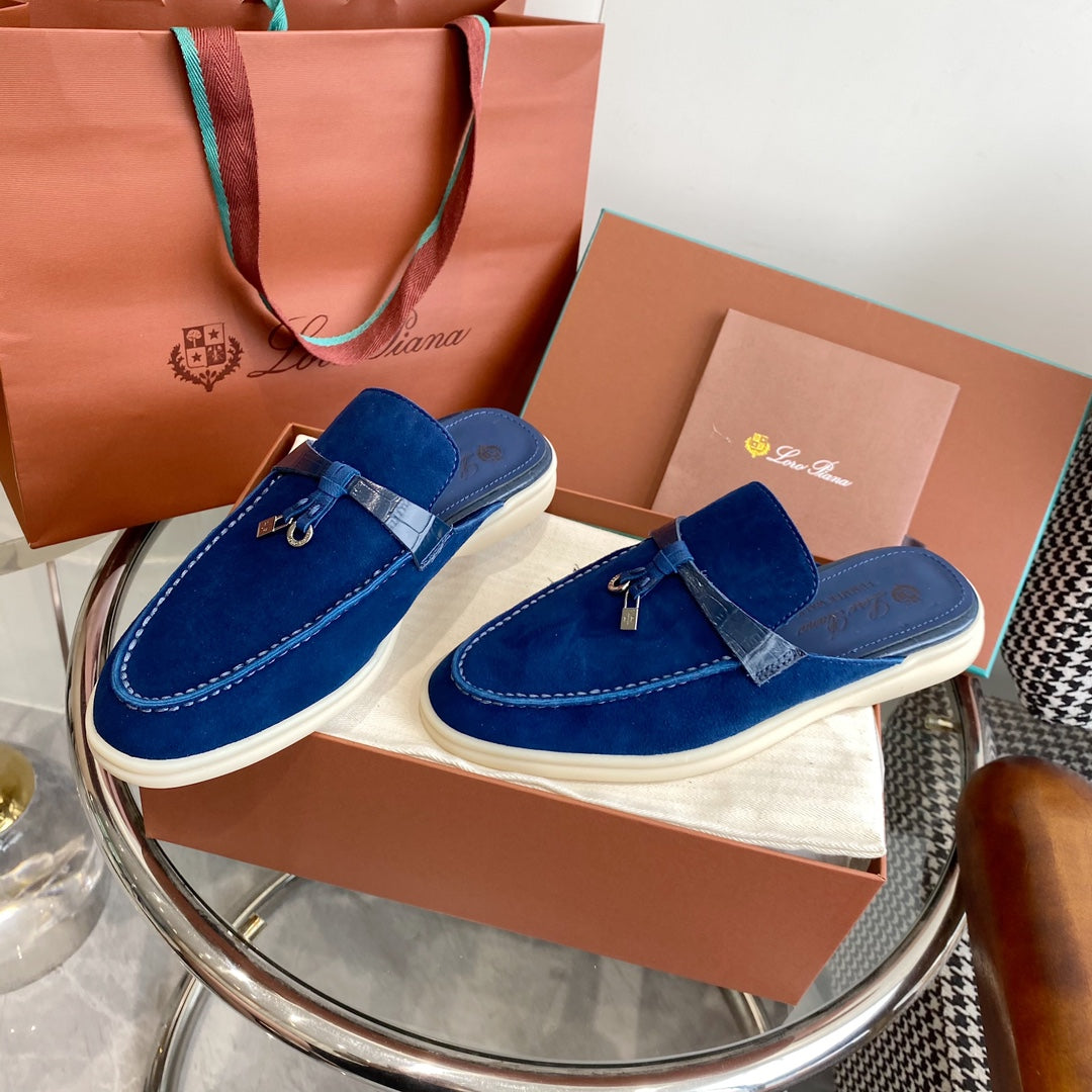 LP CHARMS WALK BABOUCHE LOAFERS NAVY SUEDE