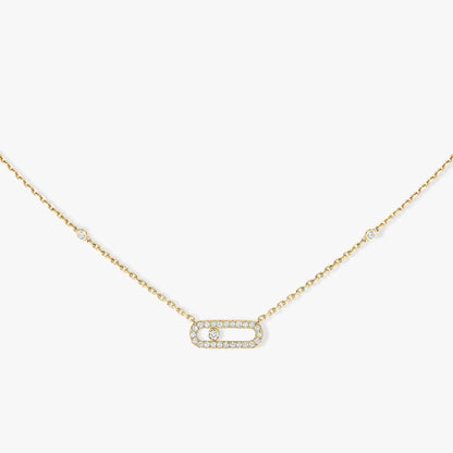 MOVE UNO PAVED SILVER DIAMOND NECKLACE