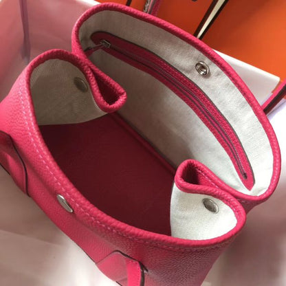 HERM Garden Party 30 Bag In Rose Red Taurillon Leather