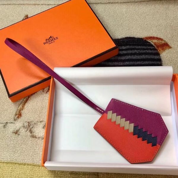 HERM Clochette Cles Grand Tressage Charm In Orange/Purple