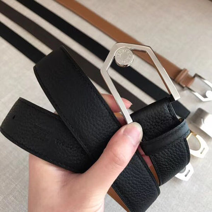 HERM Black Licol 40 MM Reversible Leather Belt