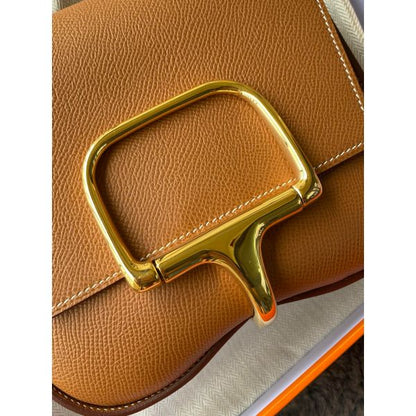 HERM Della Cavalleria II Mini Bag in Gold Epsom Calfskin
