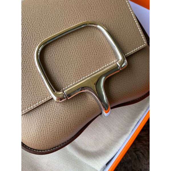 HERM Della Cavalleria II Mini Bag in Taupe Epsom Calfskin