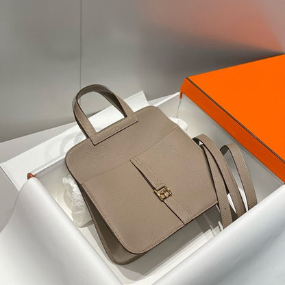 HERM Halzan 25 Bag in Gris Asphalt Clemence Leather