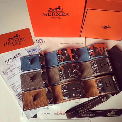 HERM Blue Jean Epsom Collier de Chien Bracelet Size S