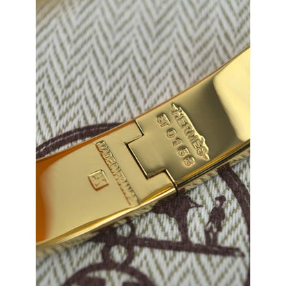 HERM Marron Glace Enamel Clic H Bracelet