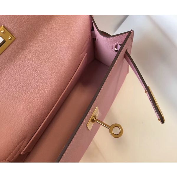 HERM Kelly Mini II Bag In Mauve Sylvestre Epsom Leather GHW