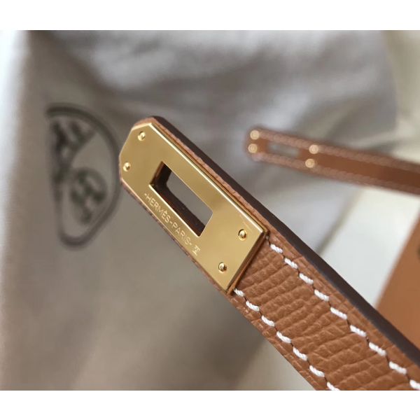 HERM Kelly 25cm Sellier Bag In Gold Epsom Leather