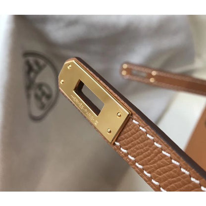 HERM Kelly 25cm Sellier Bag In Gold Epsom Leather
