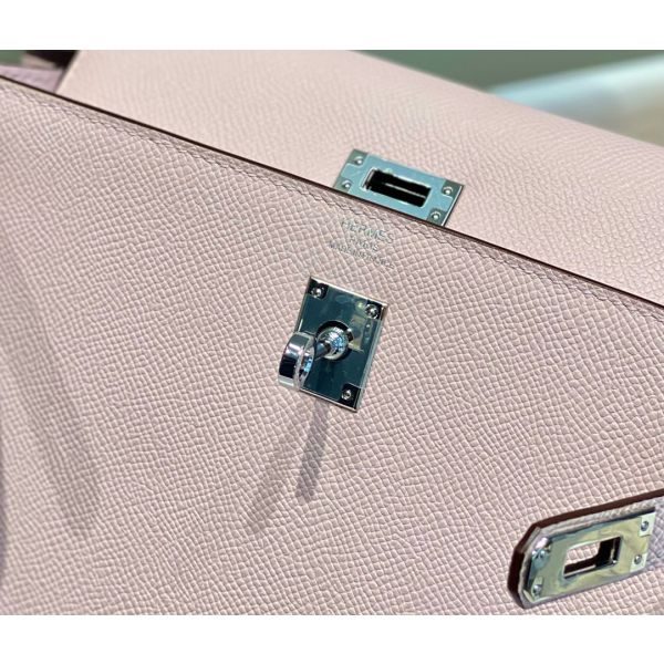 HERM Kelly 28cm Bag In Mauve Pale Epsom Leather PHW