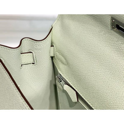 HERM Kelly 28cm Bag In Vert Fizz Epsom Leather PHW