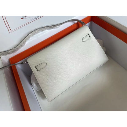 HERM Kelly Elan Handmade Bag In Craie Chevre Mysore Leather