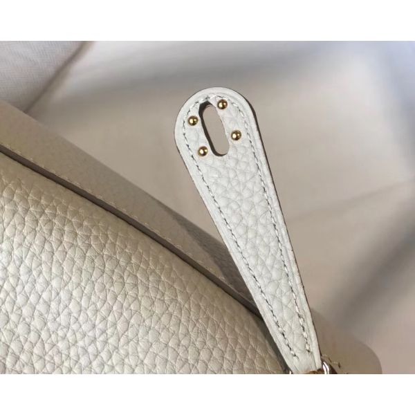 HERM Lindy Mini Bag In White Clemence Leather GHW