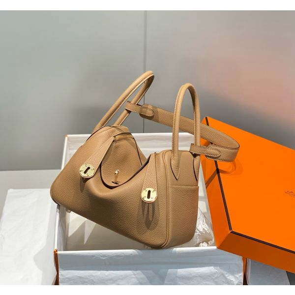 HERM Lindy 26cm Bag In Chai Clemence Leather GHW