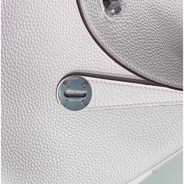 HERM Lindy 30cm Bag In Mauve Pale Clemence Leather PHW