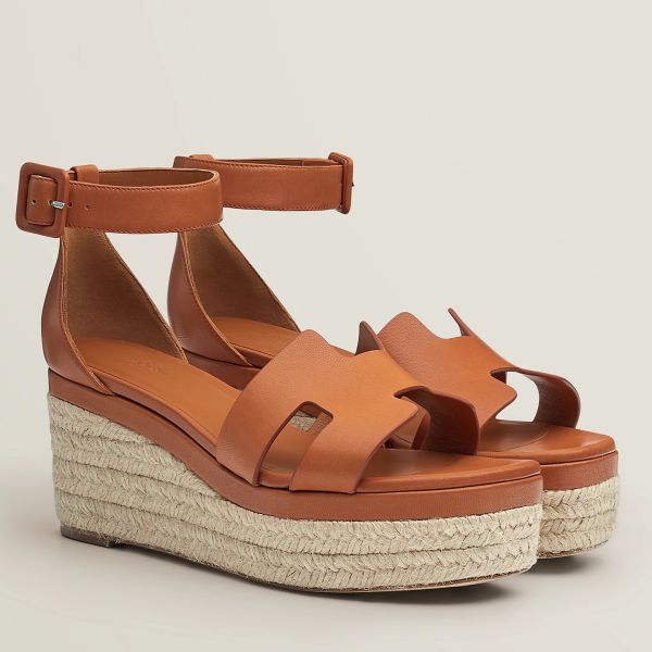 HERM Elda Espadrilles in Brown Leather