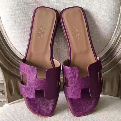 HERM Oran Sandals In Cyclamen Epsom Leather