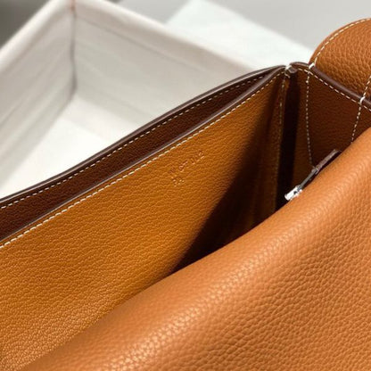 HERM Steve Light Junior Messenger Bag in Gold Clemence Leather