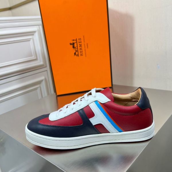 HERM Boomerang Sneakers In Multicolore Bordeaux Leather